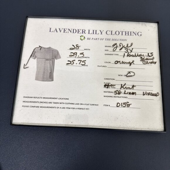 J Jill Women's Plus 3X One Linen Bld. Button LS Cardigan Sweater Orange EUC - Picture 10 of 10